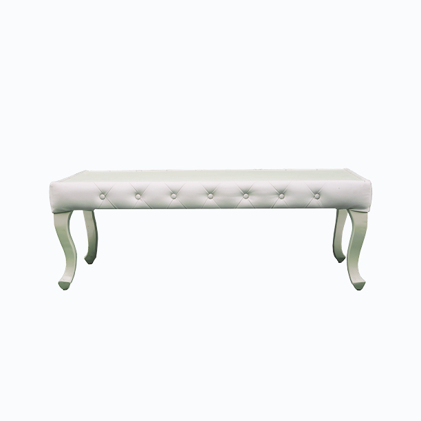 Mesa de centro blanca capitoneada