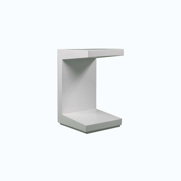Mesa lateral en C blanca