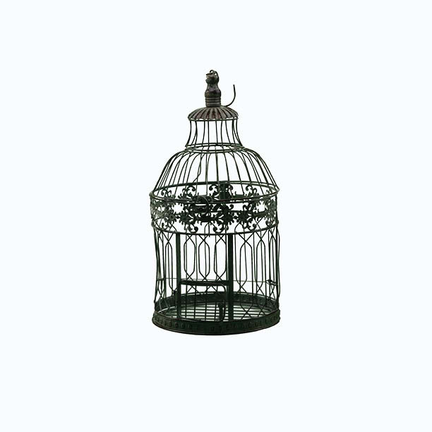 Decoración jaula metal negro